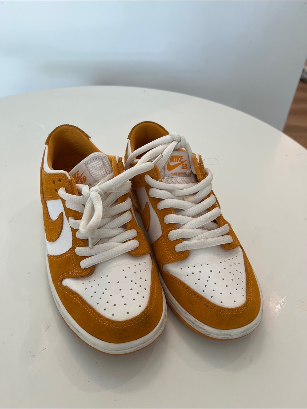 Nike SB Low-Top Sneakers in Mustard and White